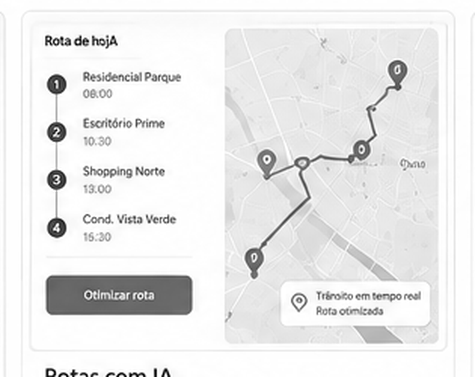 Exemplo de rota de atendimentos do ÁgilOS
