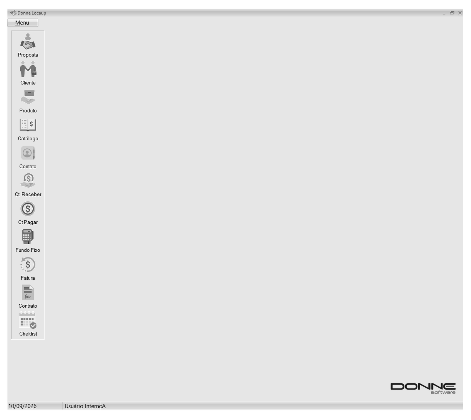 Desktop principal do LocaUP